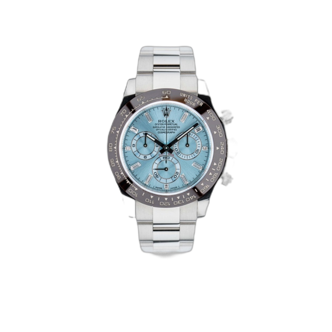 Rolex Daytona Platinum Ice Blue Baguette Dial (2024) - Master Copy