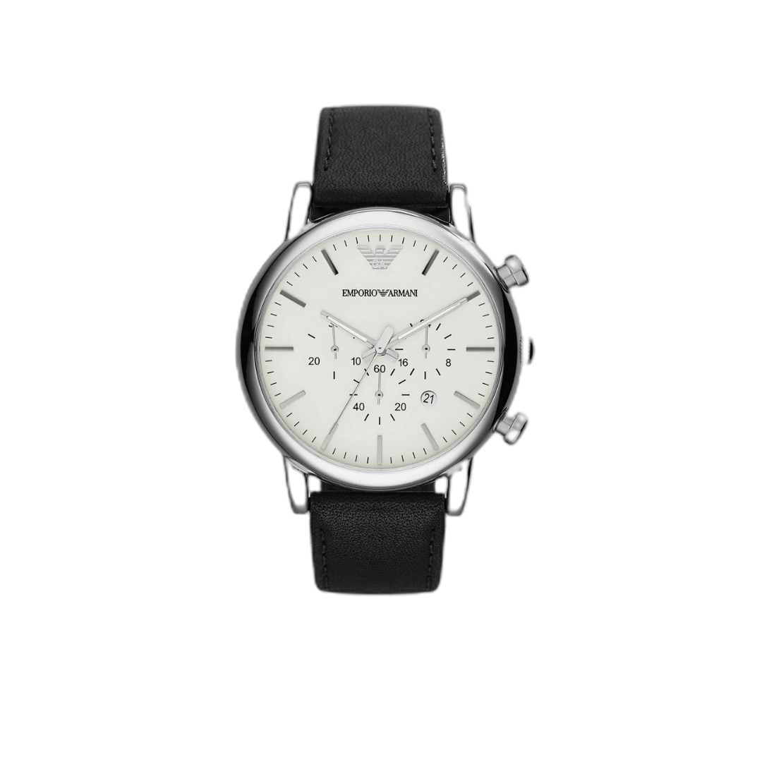 Emporio Armani Men's Chronograph Black Leather Watch AR1807 - Original