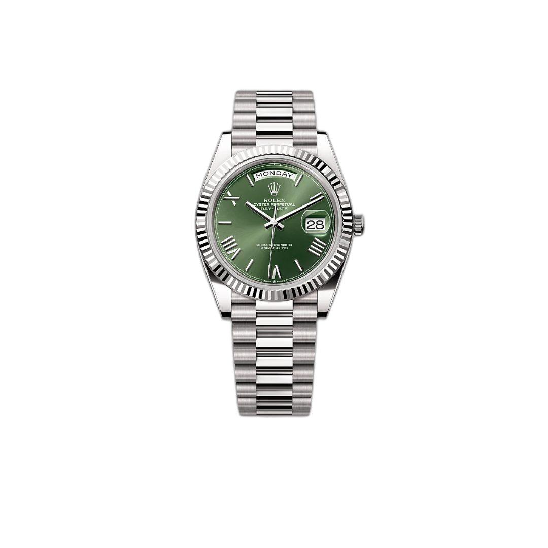 Rolex Day-Date Silver Olive Dial - Master Copy