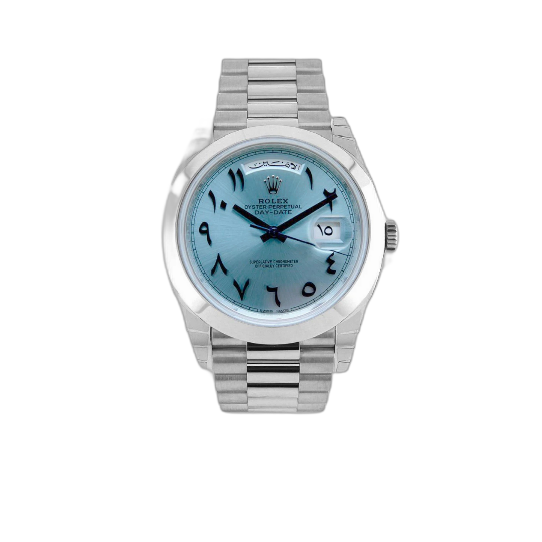 Rolex Day-Date 40 Ice Blue Arabic Dial Middle East - Master Copy