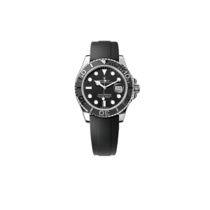 Rolex Yacht‑Master Silver Black Dial Oyster Rubber - Master Copy
